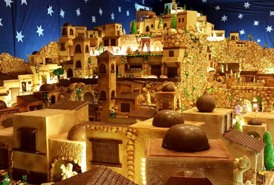 Belén de chocolate en Rute en Navidad
